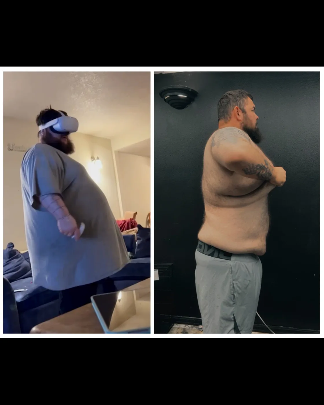 HulkyDad before and after early weight loss progress